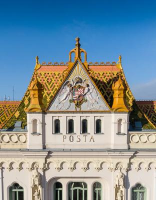 beautiful post palace in Pecs, Hungary-stock-foto