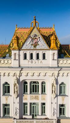 beautiful post palace in Pecs, Hungary-stock-foto
