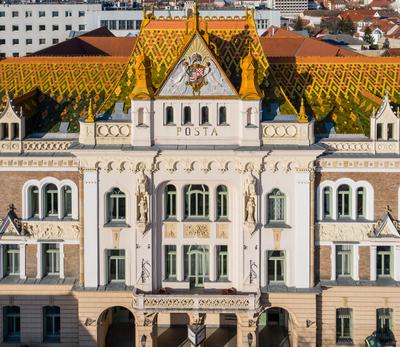 beautiful post palace in Pecs, Hungary-stock-foto
