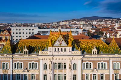 beautiful post palace in Pecs, Hungary-stock-foto