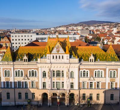 beautiful post palace in Pecs, Hungary-stock-foto