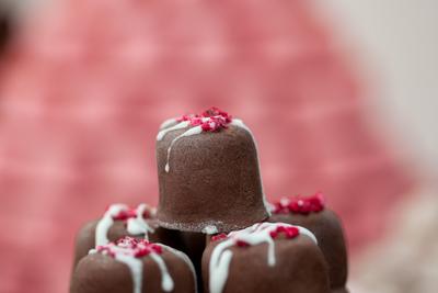 Variety of home made nougat on market-stock-photo