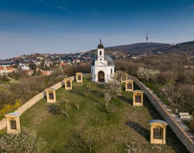 Small chapel in Pecs, hungary, called Kalvaria-stock-photo