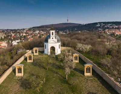 Small chapel in Pecs, hungary, called Kalvaria-stock-photo