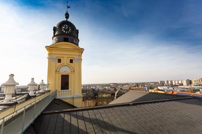 Reformed Great Church in Debrecen city, Hungary-stock-foto