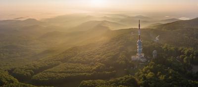 TV tower in Matra, hungary-stock-photo