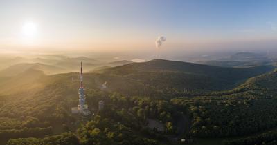 TV tower in Matra, hungary-stock-photo