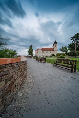 Abbey of Tihany, Stormy day at Balaton Hungary-stock-foto