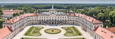 Beautiful Eszterhazy Castle in Fertod, Hungary-stock-photo