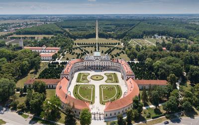 Beautiful Eszterhazy Castle in Fertod, Hungary-stock-photo