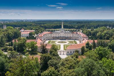 Beautiful Eszterhazy Castle in Fertod, Hungary-stock-photo