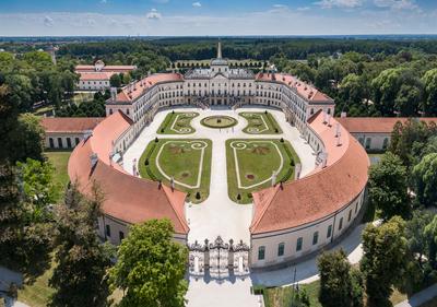 Beautiful Eszterhazy Castle in Fertod, Hungary-stock-photo