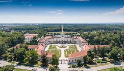 Beautiful Eszterhazy Castle in Fertod, Hungary-stock-photo