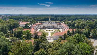 Beautiful Eszterhazy Castle in Fertod, Hungary-stock-photo