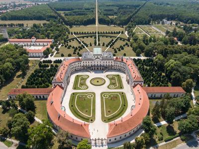 Beautiful Eszterhazy Castle in Fertod, Hungary-stock-photo