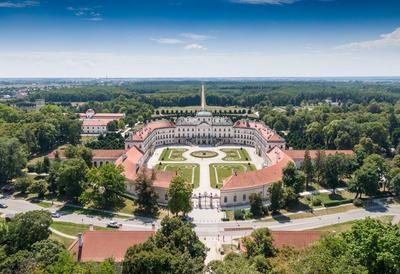 Beautiful Eszterhazy Castle in Fertod, Hungary-stock-photo