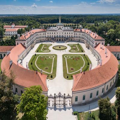 Beautiful Eszterhazy Castle in Fertod, Hungary-stock-photo