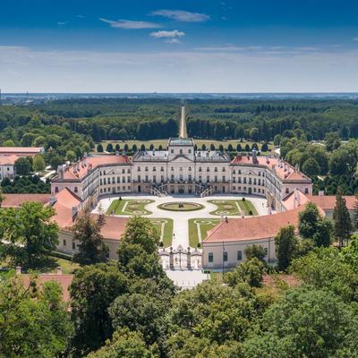 Beautiful Eszterhazy Castle in Fertod, Hungary-stock-photo