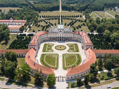 Beautiful Eszterhazy Castle in Fertod, Hungary-stock-photo