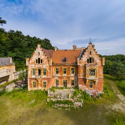Ruined castle in Mikosszeplak, Hungary-stock-photo
