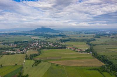 aerial photo of  beautiful Balaton felvidek with Csobanc-stock-foto