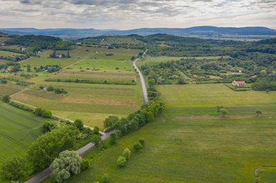 aerial photo of  beautiful Balaton felvidek with Csobanc-stock-foto