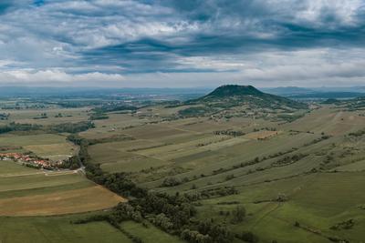 aerial photo of  beautiful Balaton felvidek with Csobanc-stock-foto