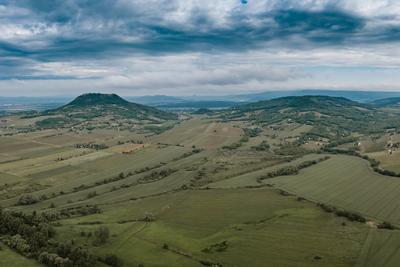 aerial photo of  beautiful Balaton felvidek with Csobanc-stock-foto