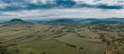 aerial photo of  beautiful Balaton felvidek with Csobanc-stock-foto