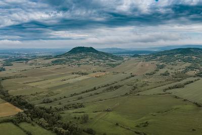 aerial photo of  beautiful Balaton felvidek with Csobanc-stock-foto