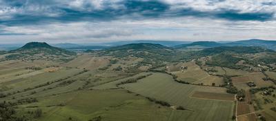 aerial photo of  beautiful Balaton felvidek with Csobanc-stock-foto