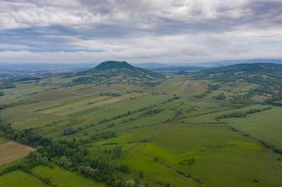 aerial photo of  beautiful Balaton felvidek with Csobanc-stock-foto