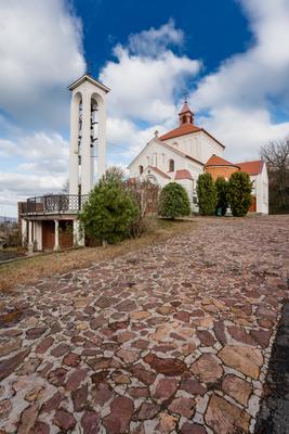 Church in fonyod, balaton, called Nagyboldogasszony templom-stock-foto