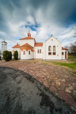 Church in fonyod, balaton, called Nagyboldogasszony templom-stock-foto