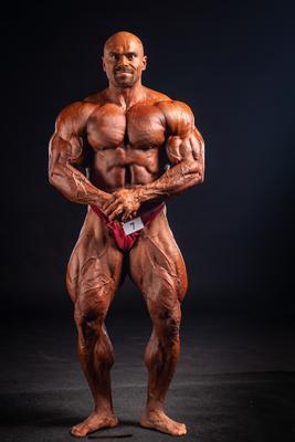2019 in Budapest, hungary, HUNGARY - OCT 13: Lukas Osladil studio photo after Fitparade 2019 IFBB PRO  bodybuilding championship on Oct 13, Budapest-stock-foto