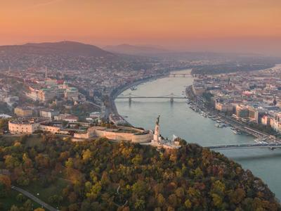 aerial view of Citadella Budapest-stock-photo