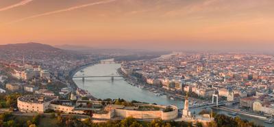 aerial view of Citadella Budapest-stock-foto