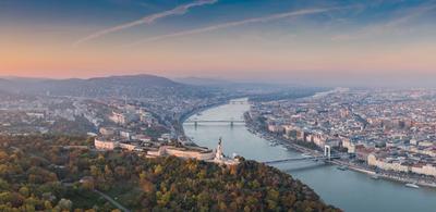 aerial view of Citadella Budapest-stock-foto