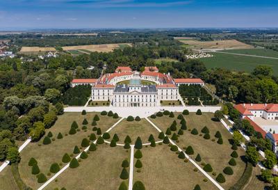 Beautiful Eszterhazy Castle in Fertod, Hungary-stock-photo