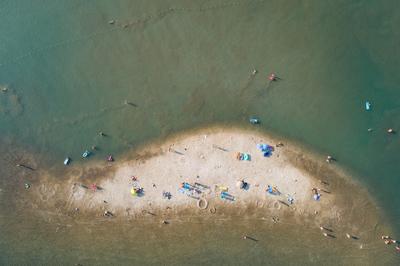 Aerial view of small island in Medulin, Croatia-stock-photo