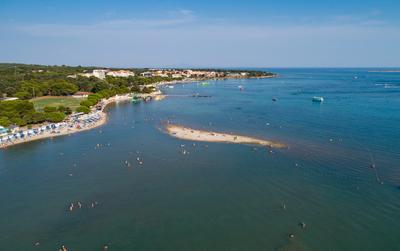 Aerial view of small island in Medulin, Croatia-stock-photo