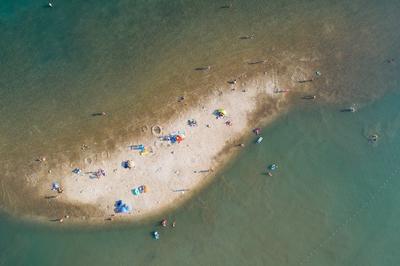 Aerial view of small island in Medulin, Croatia-stock-photo