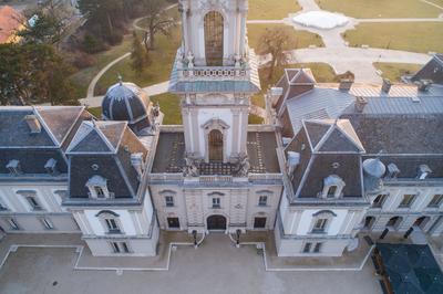Festetics Castle in Aerial photo of Keszthely, Hungary-stock-foto