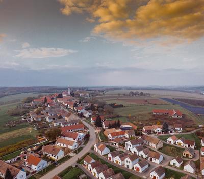 Wine cellars in a row in Southern Hungary in Palkonya village-stock-foto