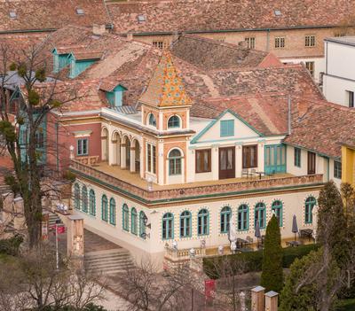 beautiful building in Zsolnay ceramic factory-stock-photo