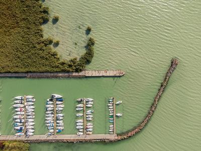 yacht harbour in Szigliget, Lake Balaton-stock-foto