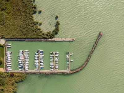 yacht harbour in Szigliget, Lake Balaton-stock-photo