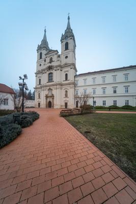 Zirc Abbey is a Cistercian abbey, situated in Zirc  Hungary-stock-photo