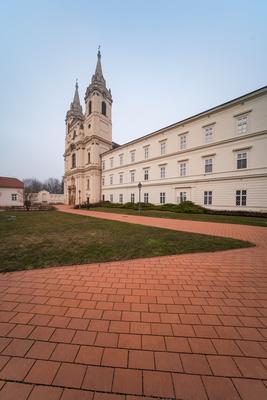 Zirc Abbey is a Cistercian abbey, situated in Zirc  Hungary-stock-photo