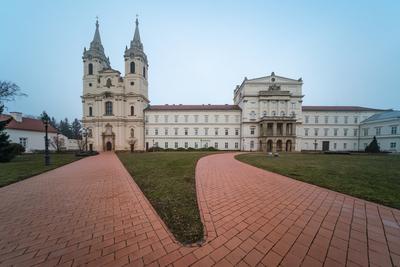 Zirc Abbey is a Cistercian abbey, situated in Zirc  Hungary-stock-photo
